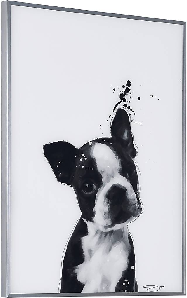 Kids Boston Terrier Pup Black Wall Art - Thumbnail - Image 2