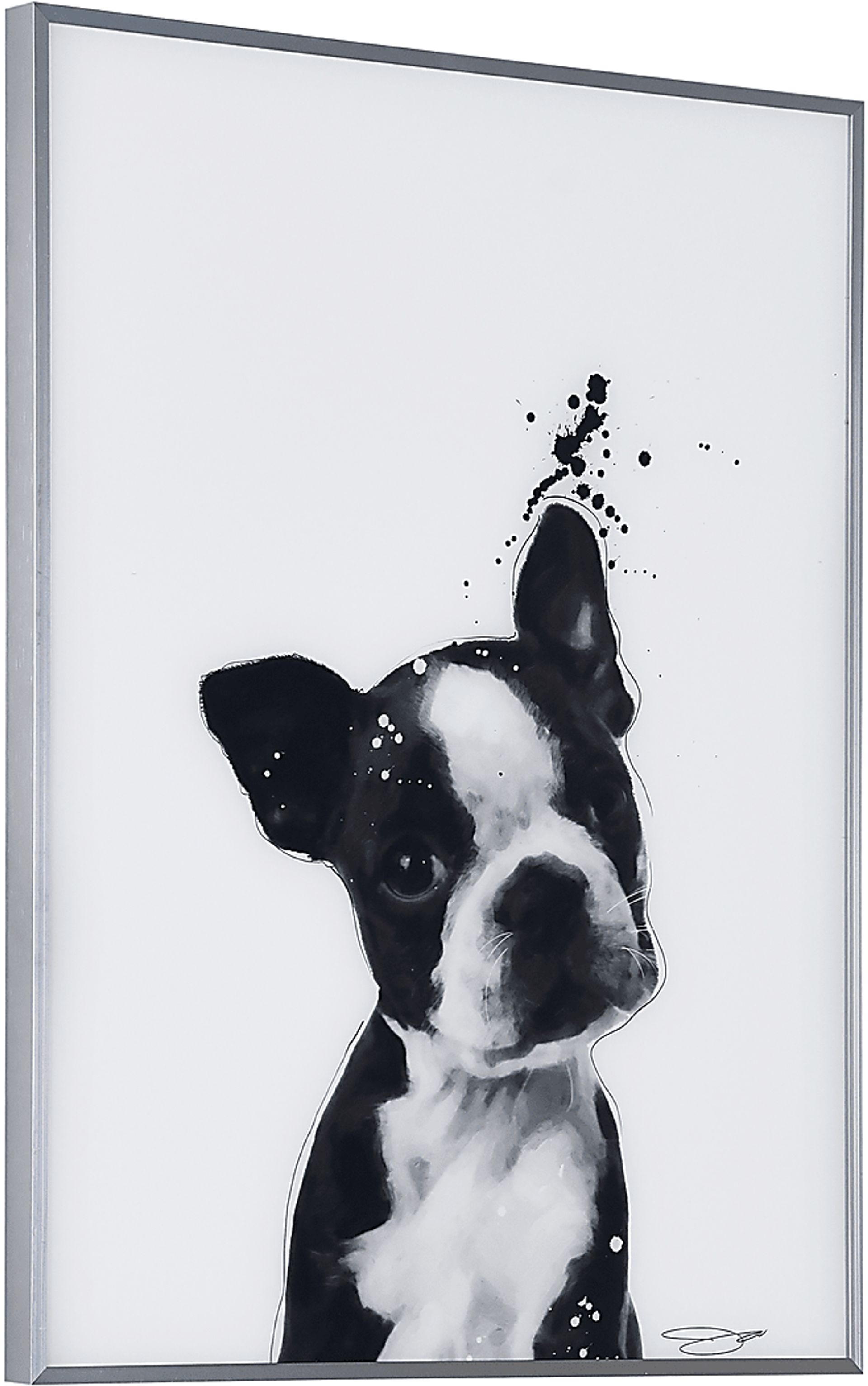 Kids Boston Terrier Pup Black Wall Art - Image 2
