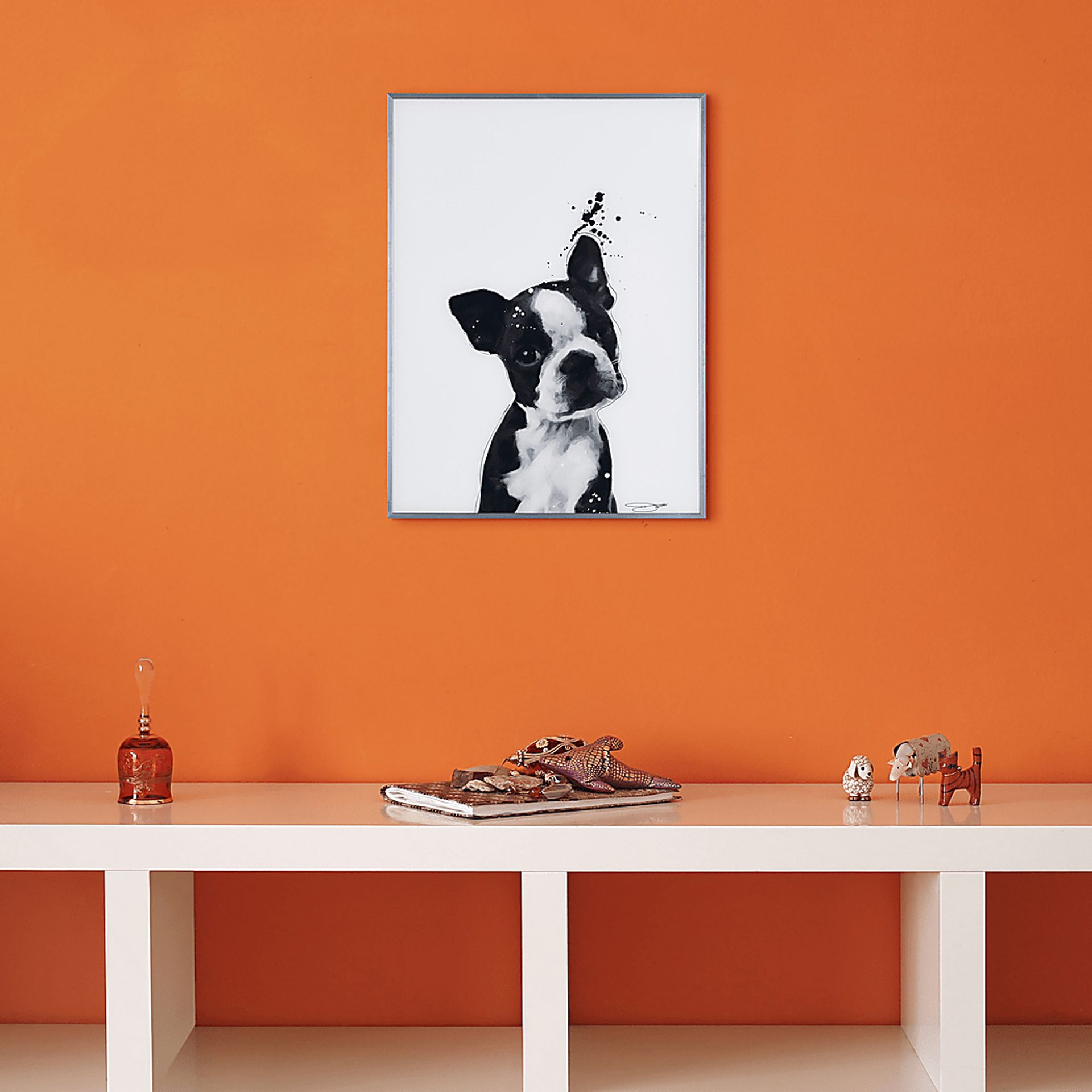 Kids Boston Terrier Pup Black Wall Art - Image 5