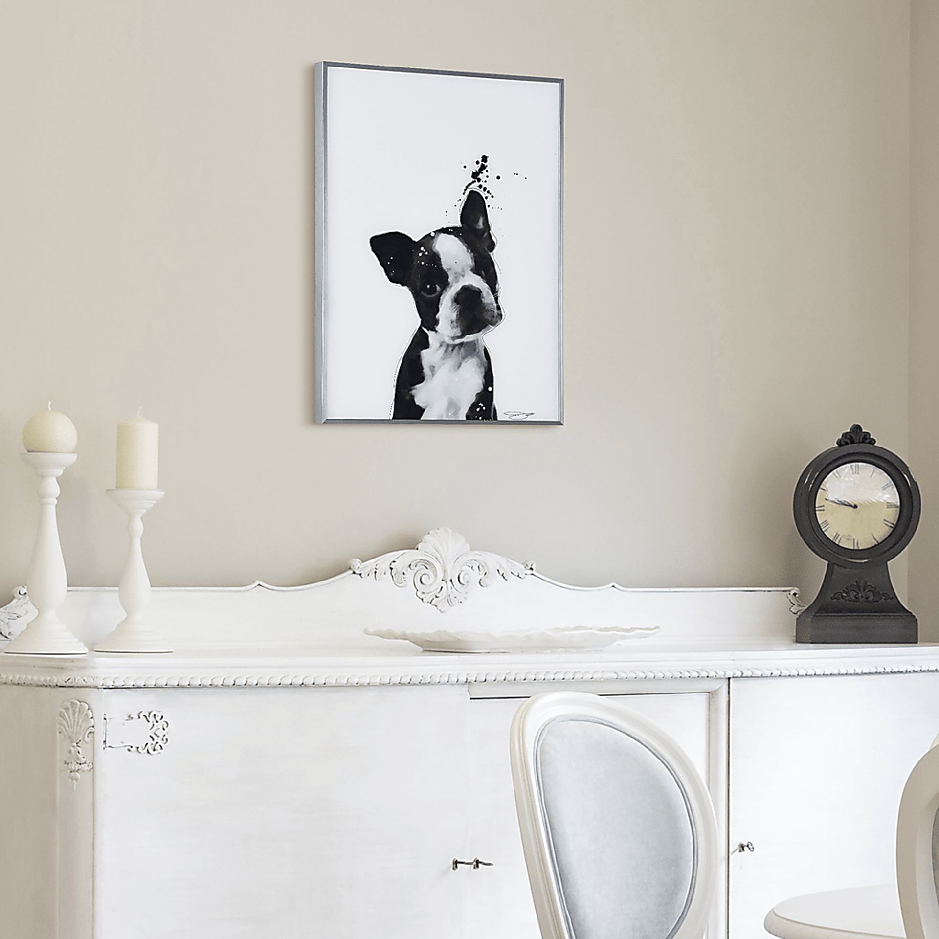 Kids Boston Terrier Pup Black Wall Art - Image 7