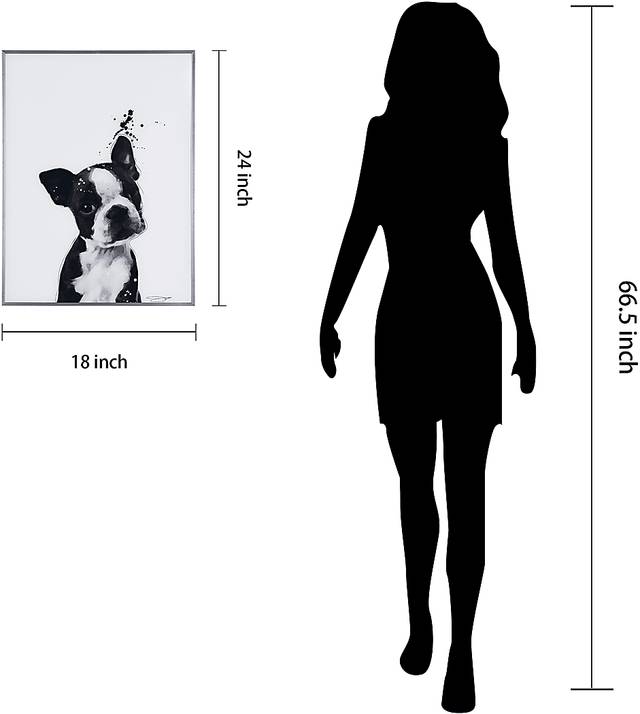 Kids Boston Terrier Pup Black Wall Art - Thumbnail - Image 8