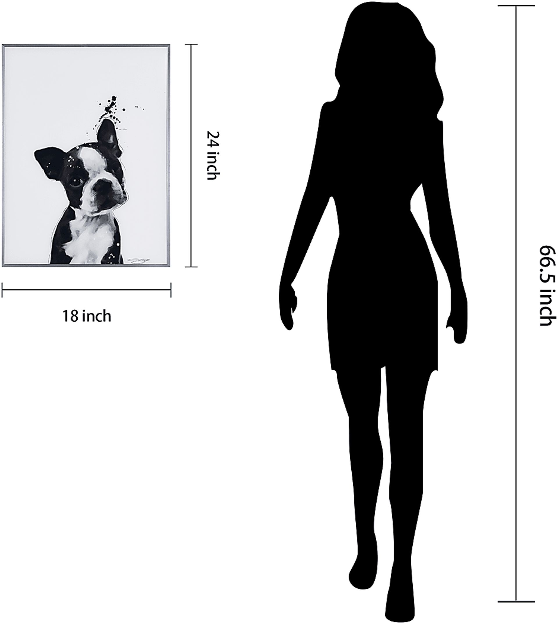 Kids Boston Terrier Pup Black Wall Art - Image 8
