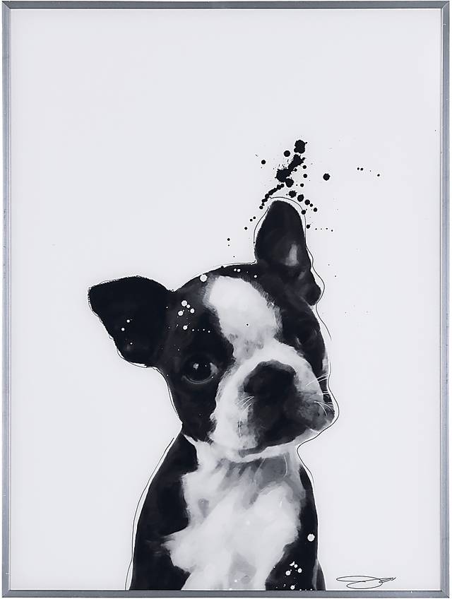 Kids Boston Terrier Pup Black Wall Art - Thumbnail - Image 1