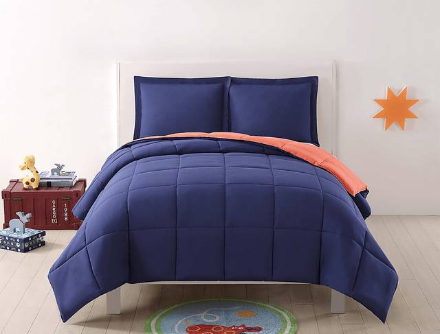 Kids Boyette Navy/Orange 2 Pc Twin Comforter Set - Thumbnail - Image 1