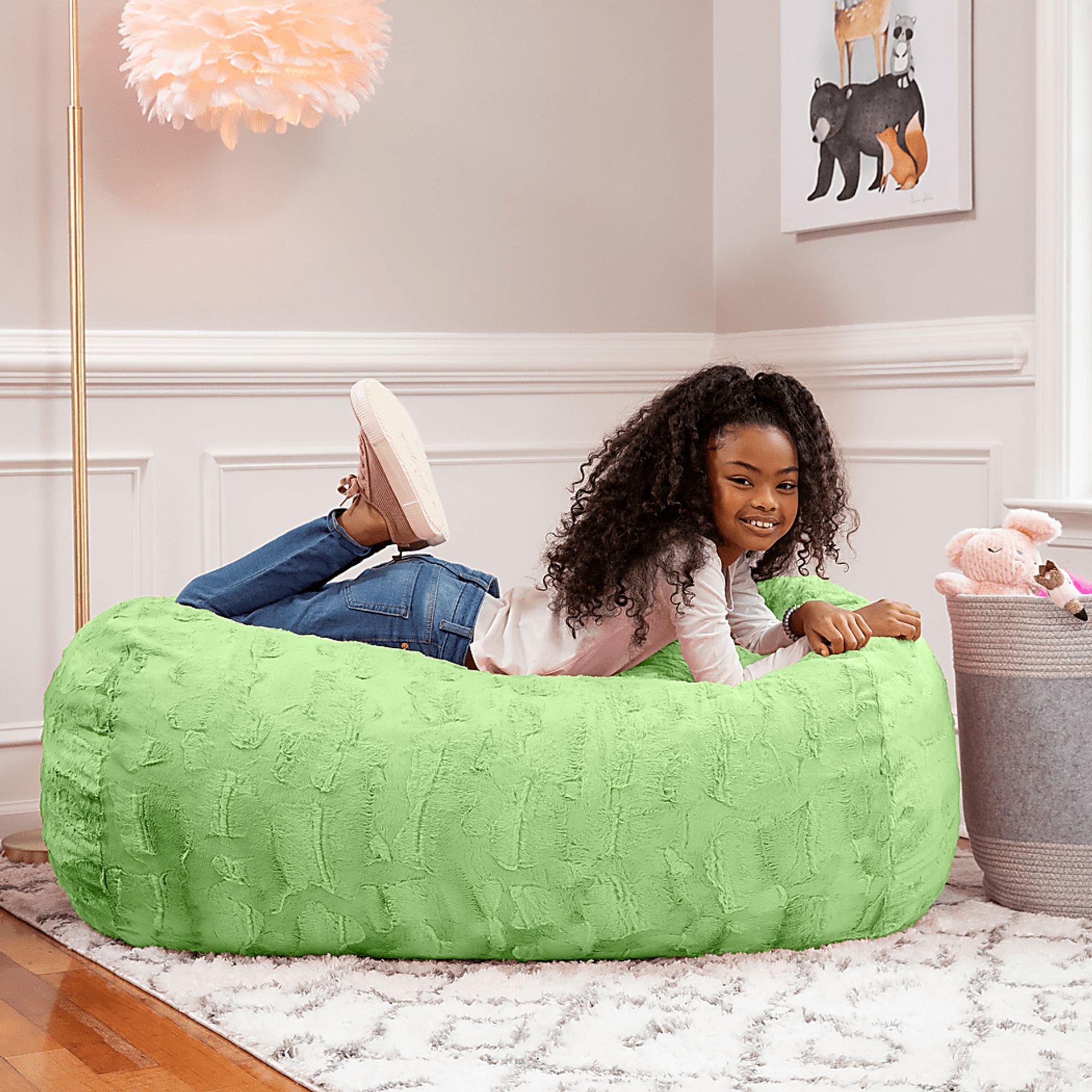 Kids Breun Green Bean Bag Lounger - Image 2