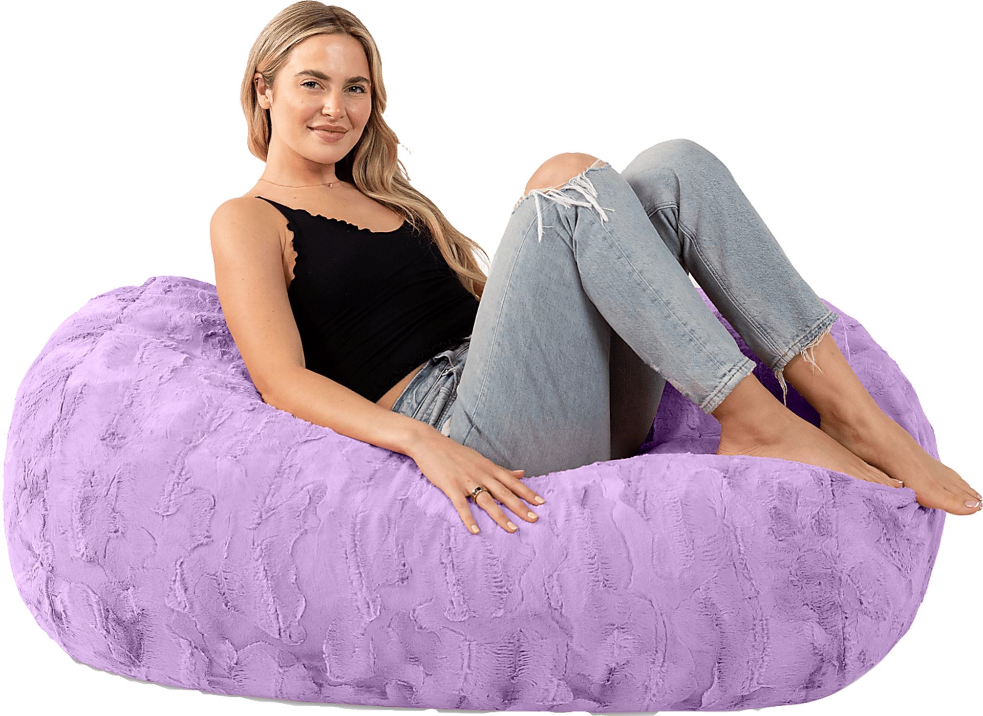 Kids Breun Purple Bean Bag Lounger - Image 3