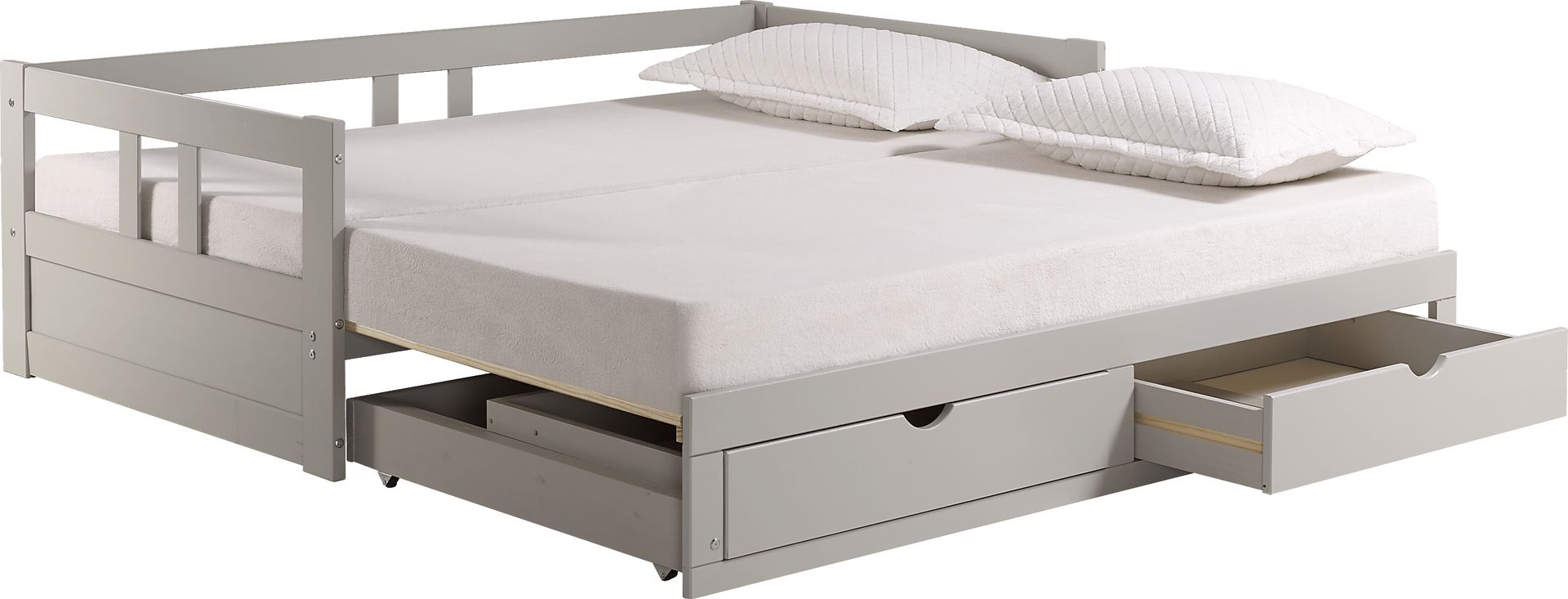 Kids Brigan Dove Gray Twin Extending Day Bed - Image 3