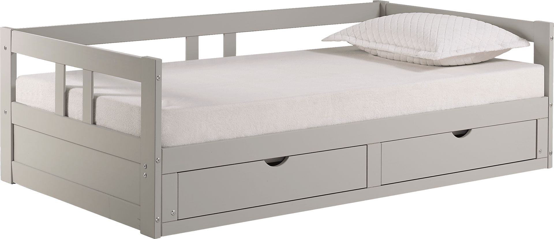 Kids Brigan Dove Gray Twin Extending Day Bed - Image 1