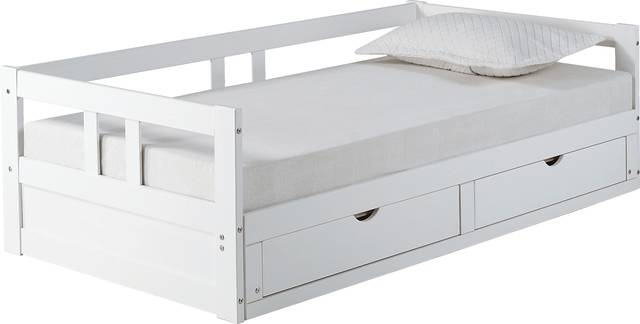 Kids Brigan White Twin Extending Day Bed - Thumbnail - Image 1
