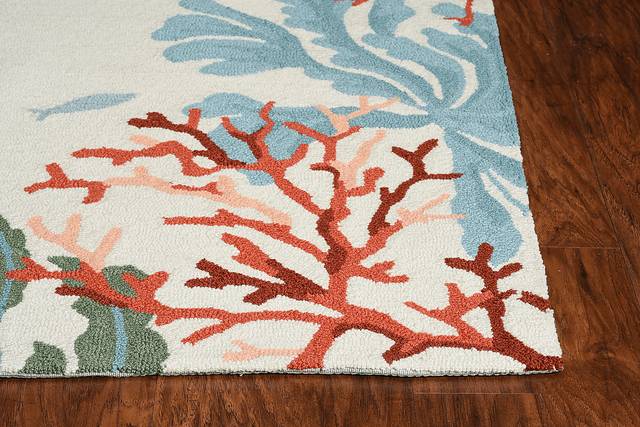 Kids Bright Coral Ivory 3' x 5' Rug - Thumbnail - Image 2