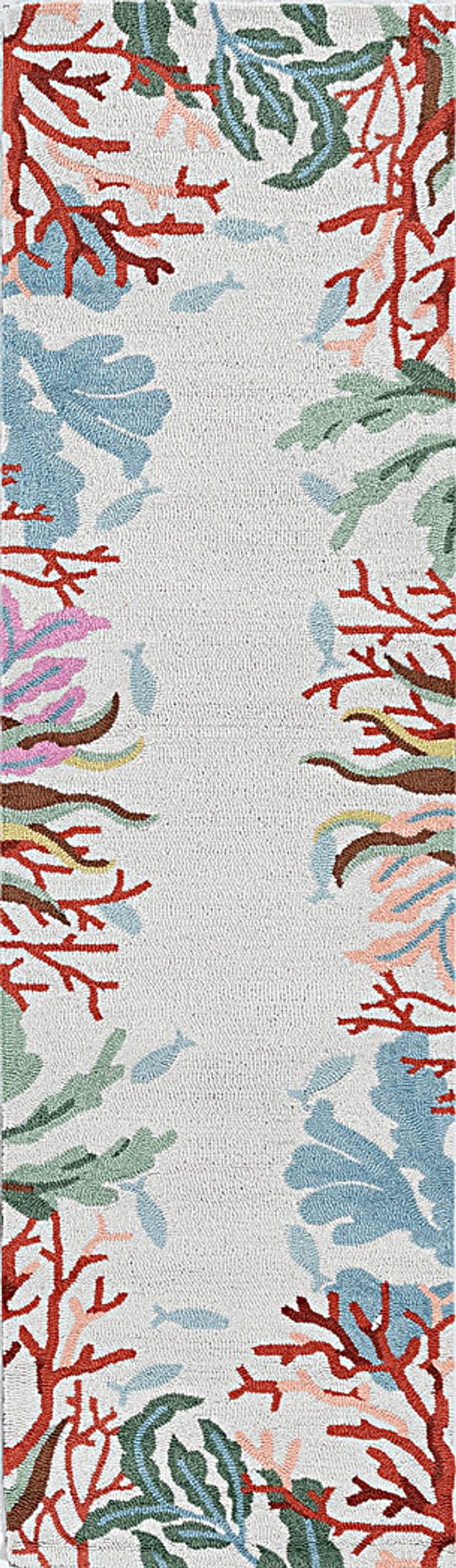 Kids Bright Coral Ivory 3' x 5' Rug - Thumbnail - Image 5