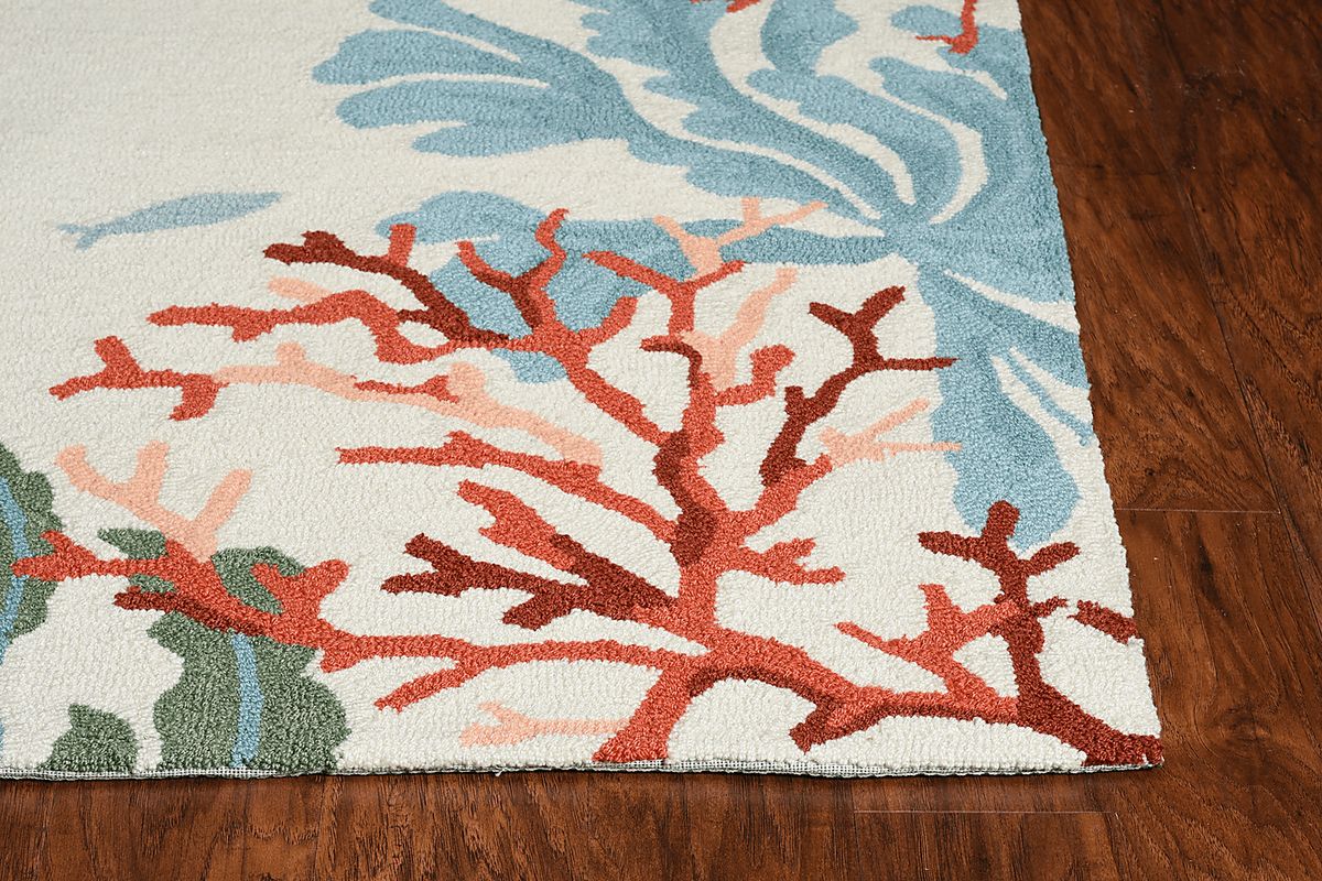 Bright Coral Polyester Fabric Rug | Rooms to Go
