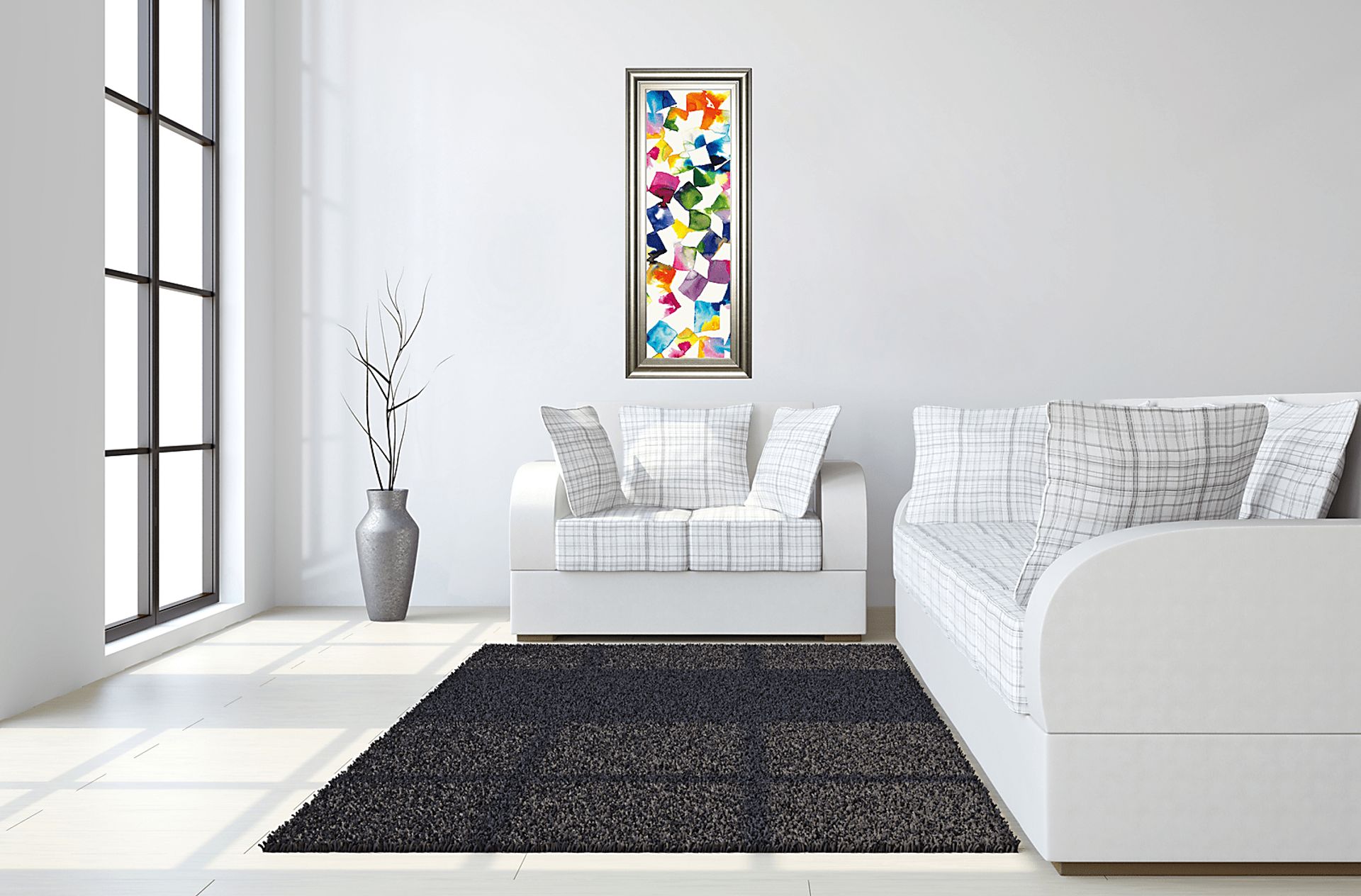 Kids Bright Cubism White Artwork - Image 2