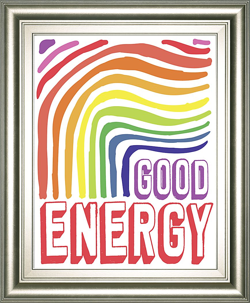 Kids Bright Good Energy Multi Framed Wall Art