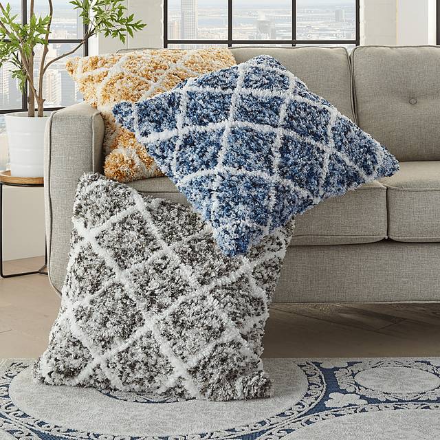 Kids Bright Lattice Gray Accent Pillow - Thumbnail - Image 5
