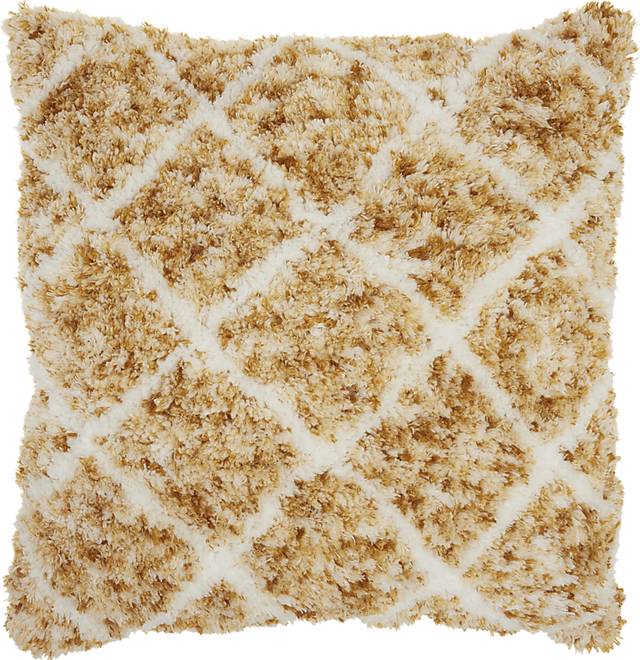 Kids Bright Lattice Mustard Accent Pillow - Thumbnail - Image 1