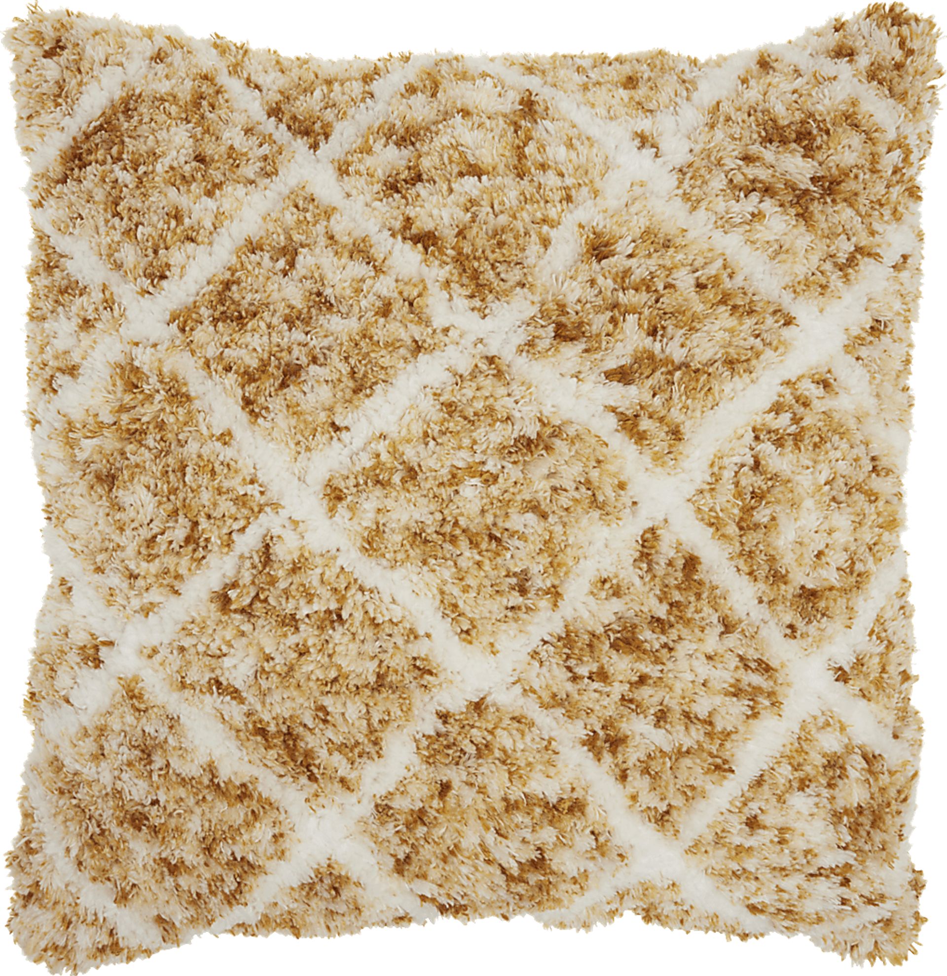 Kids Bright Lattice Mustard Accent Pillow - Image 1