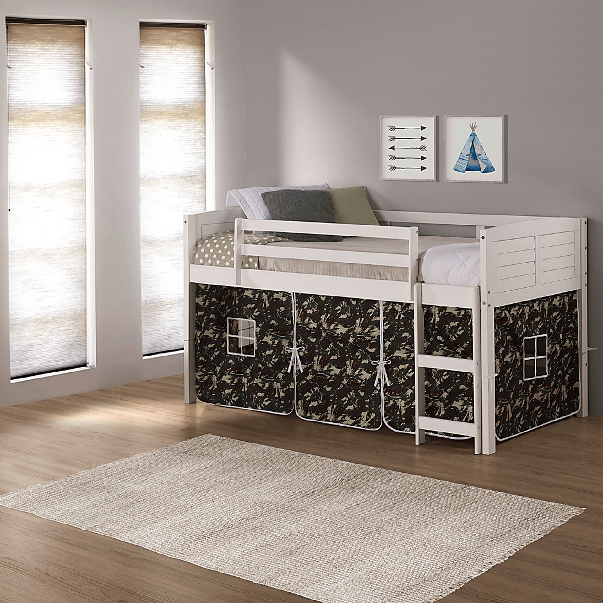 Kids Bringard Camo Twin Tent Loft Bed - Image 2