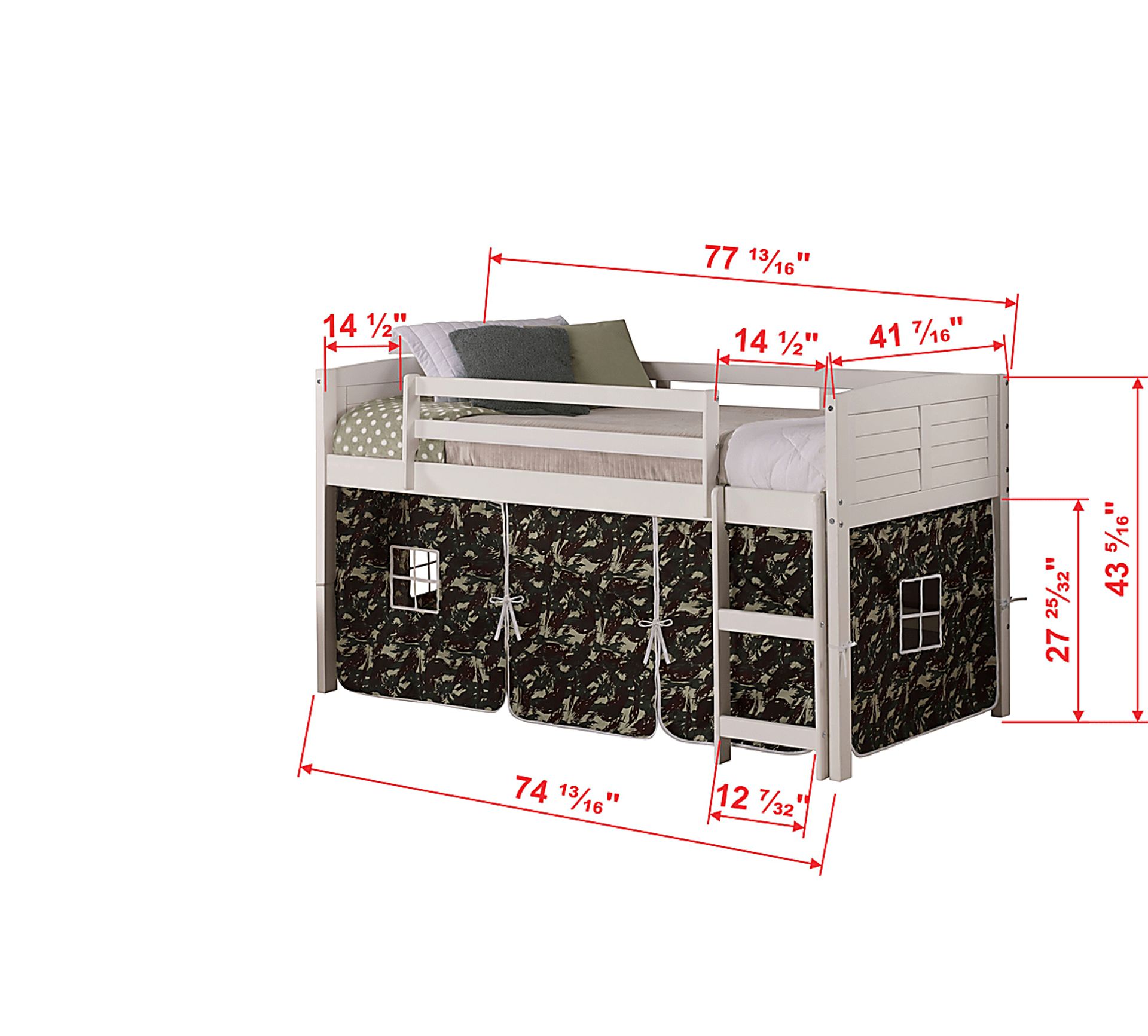 Kids Bringard Camo Twin Tent Loft Bed - Image 4