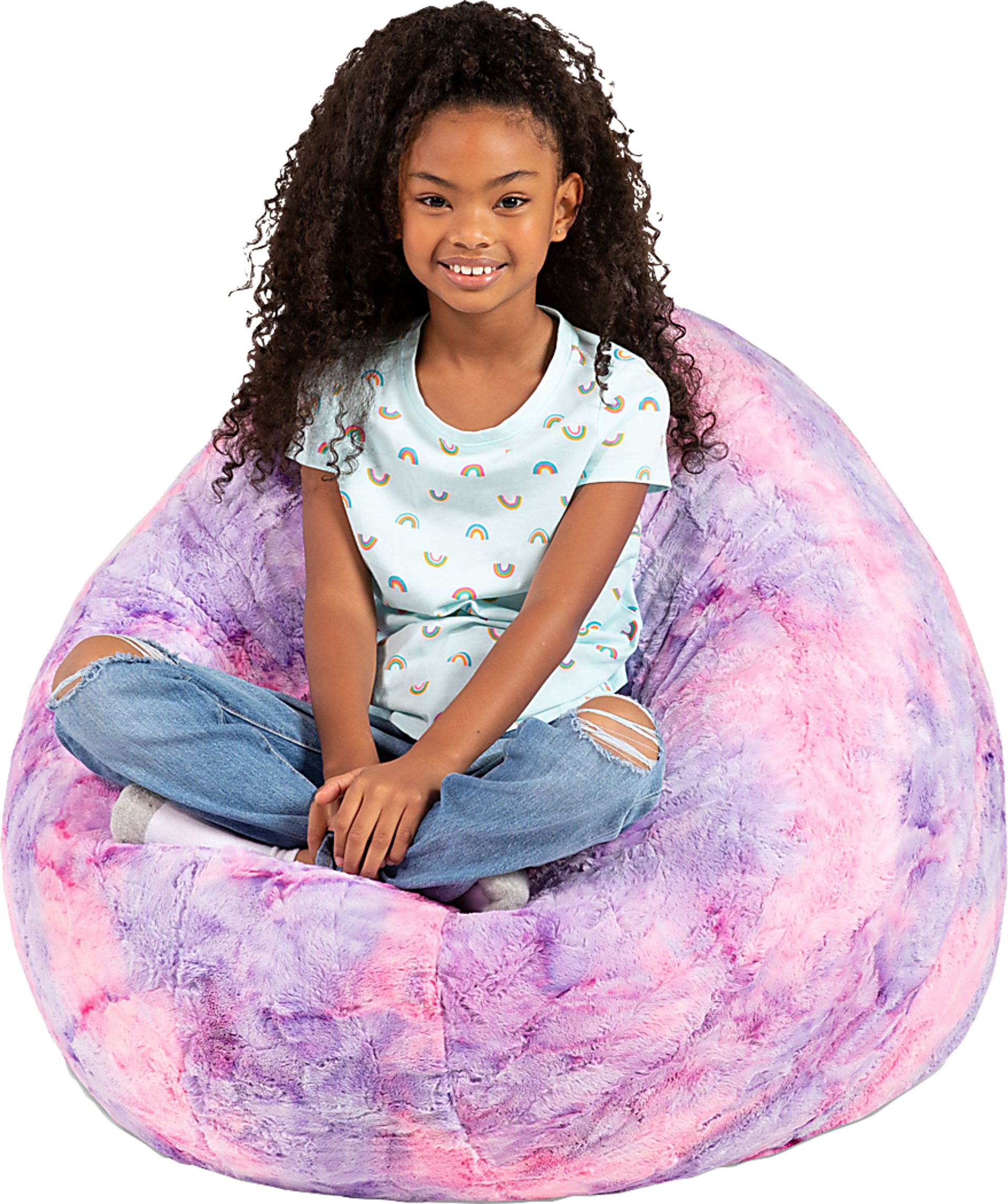 Brogton Pink,Purple Pink,Red Polyester Fabric Bean Bag | Rooms to Go