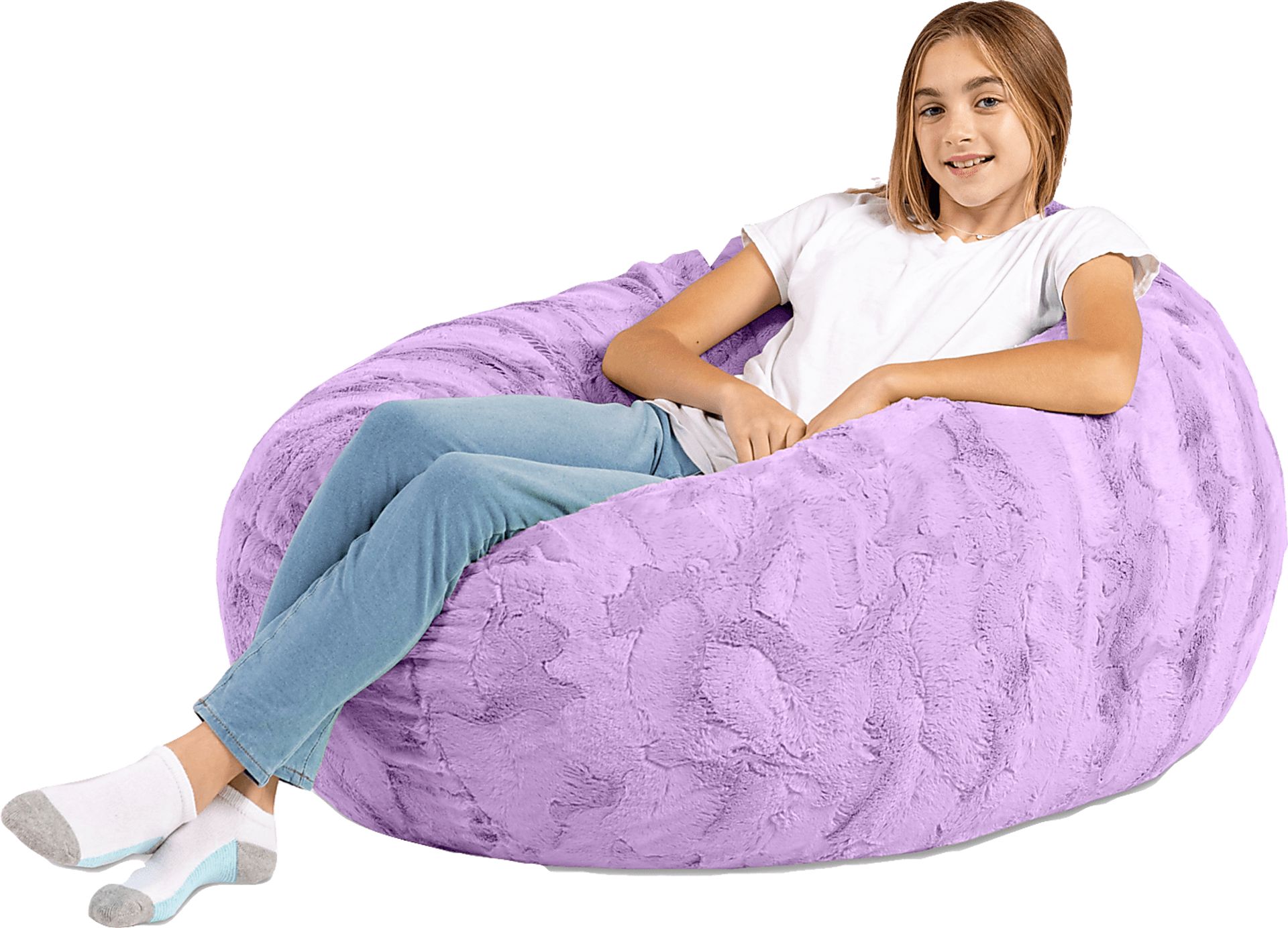 Kids Brogton Purple Bean Bag Chair - Image 4