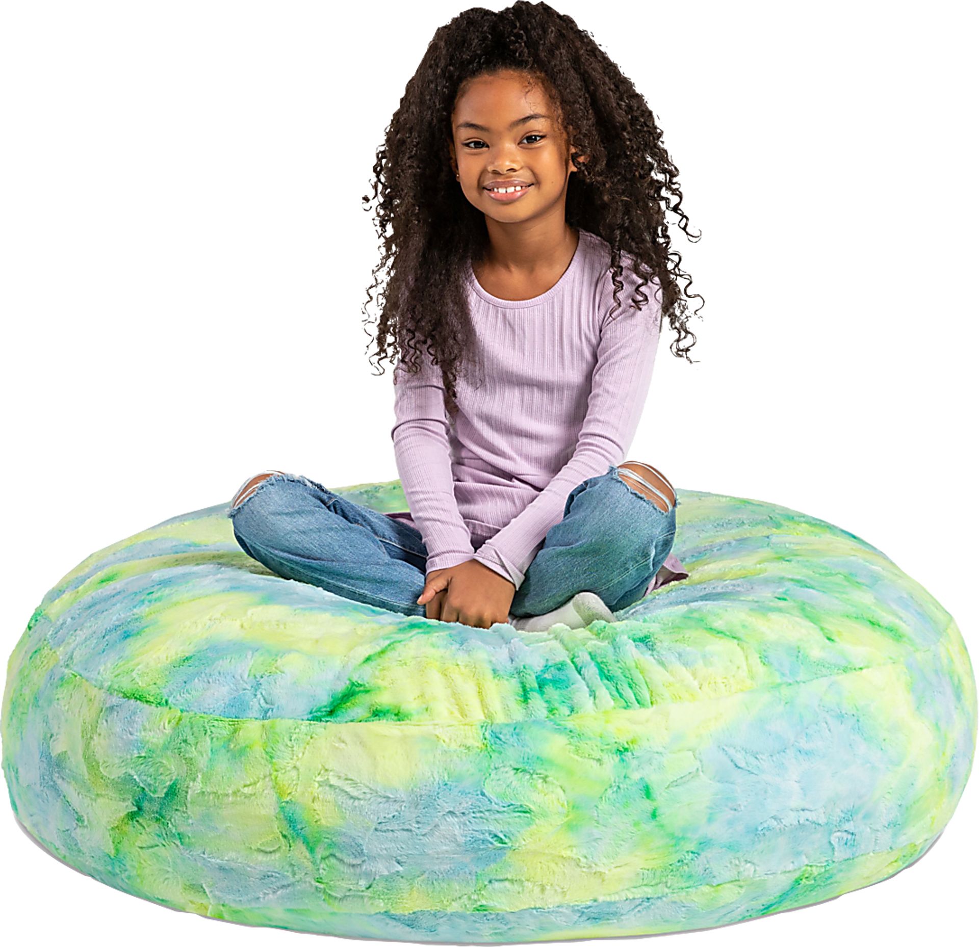 Kids Brogton Yellow Green Bean Bag Chair - Image 4
