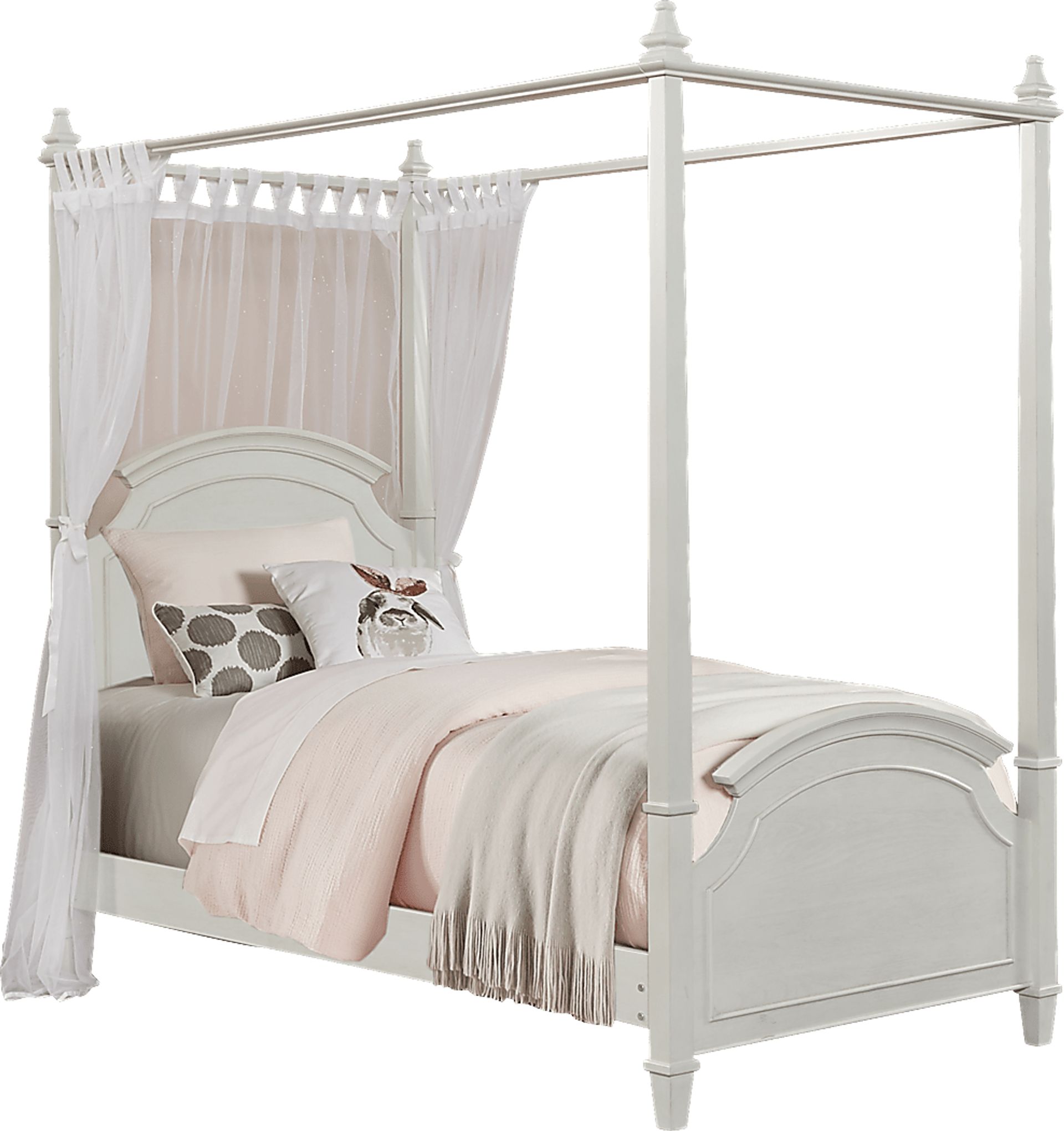 Kids Brooklyn Lane White 4 Pc Twin Canopy Bed - Image 1