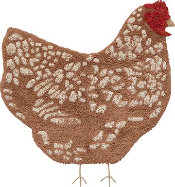 Kids Brown 3'3 x 3'7 Chicken Rug