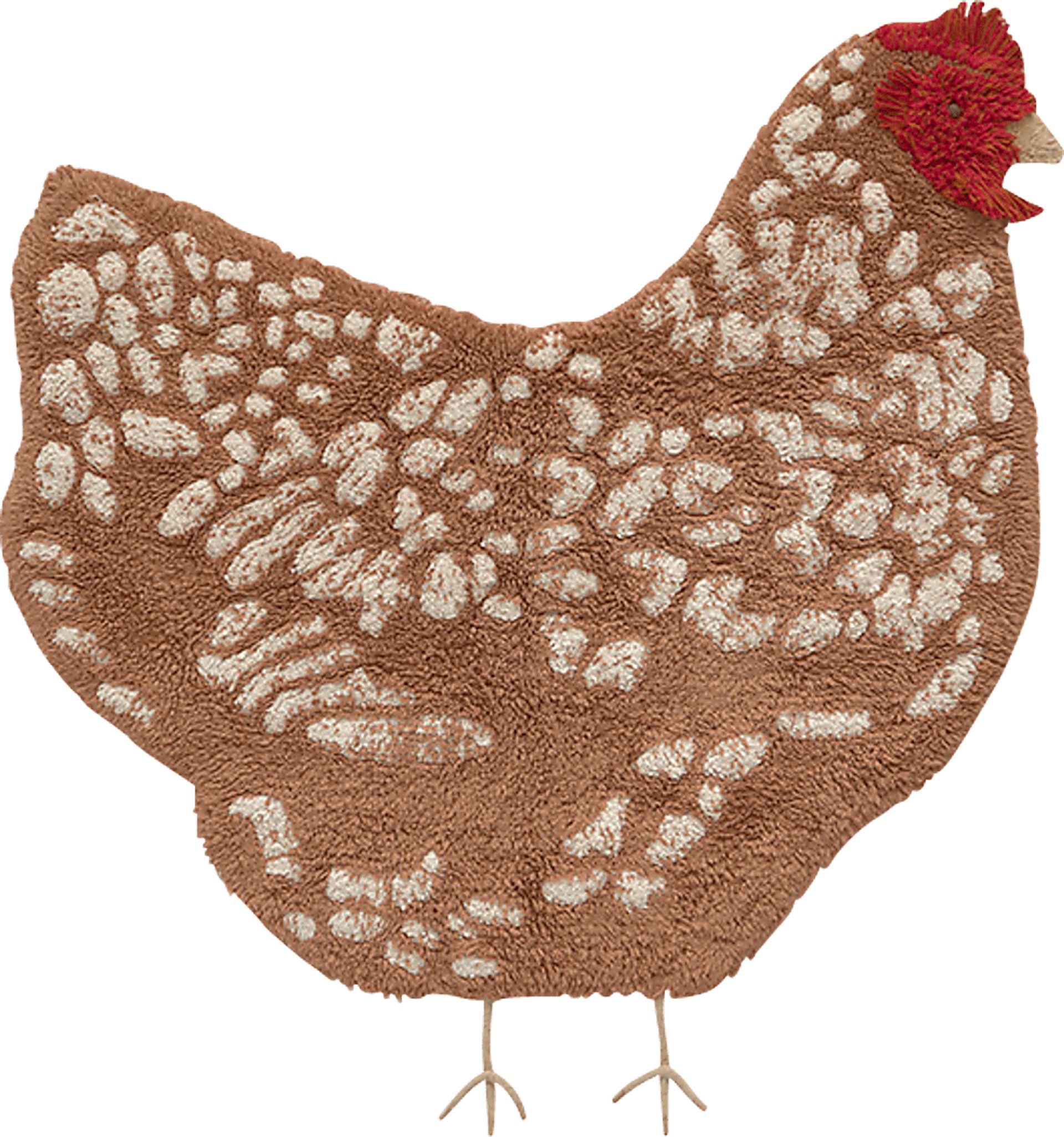 Kids Brown 3'3 x 3'7 Chicken Rug - Image 1