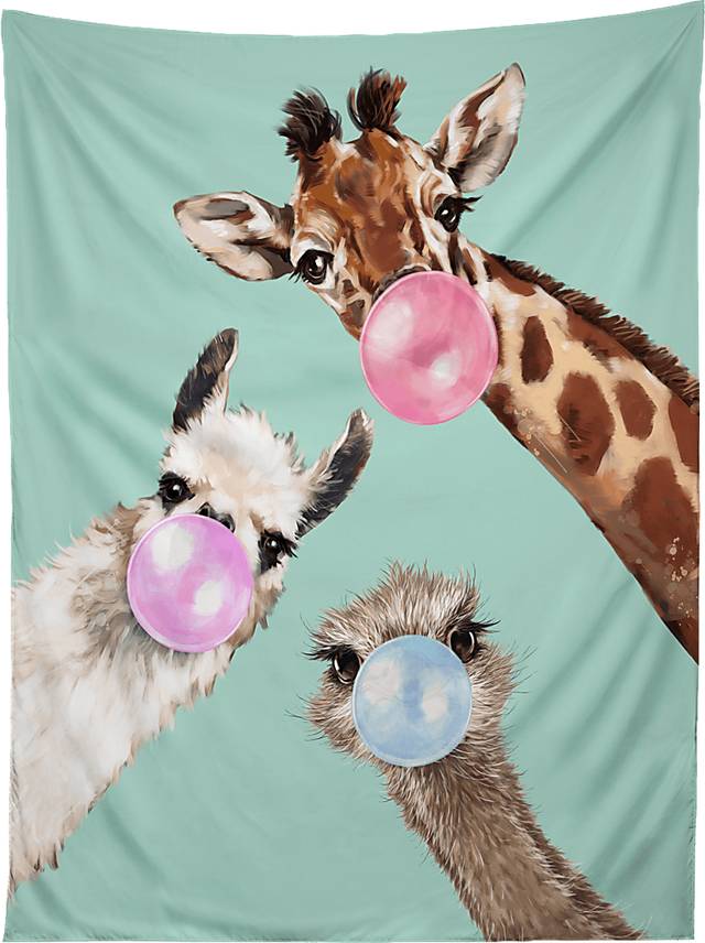 Kids Bubblegum Pop Green Tapestry - Thumbnail - Image 1