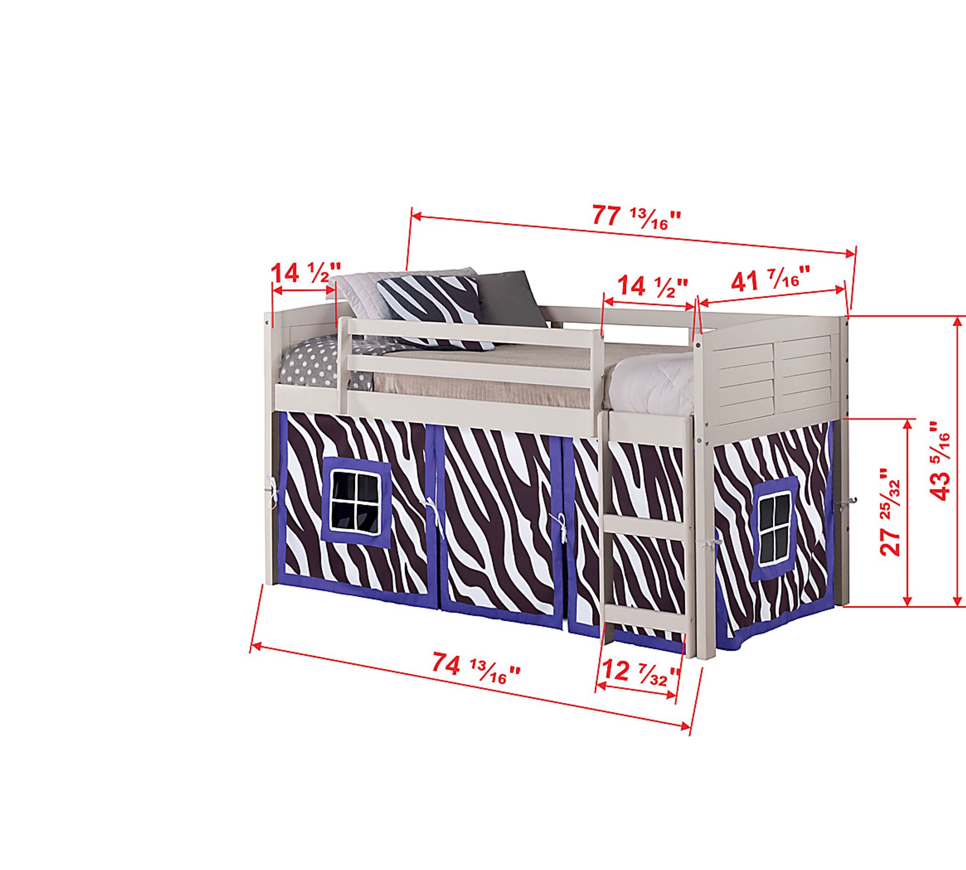 Kids Bulmer Purple Twin Loft Bed - Image 3