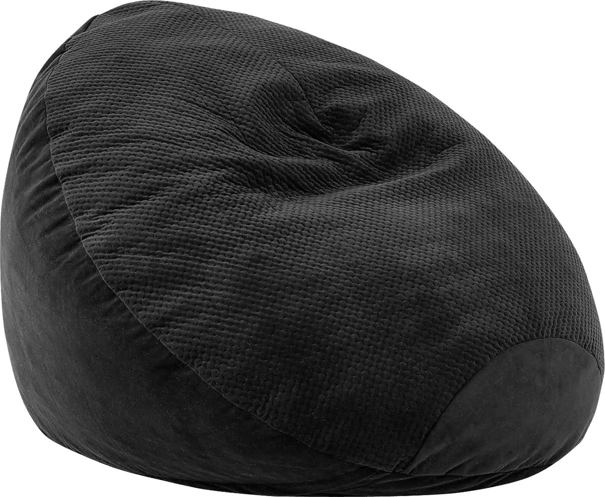 Bultman Black Polyester Fabric Bean Bag Egg Chair Rooms to Go