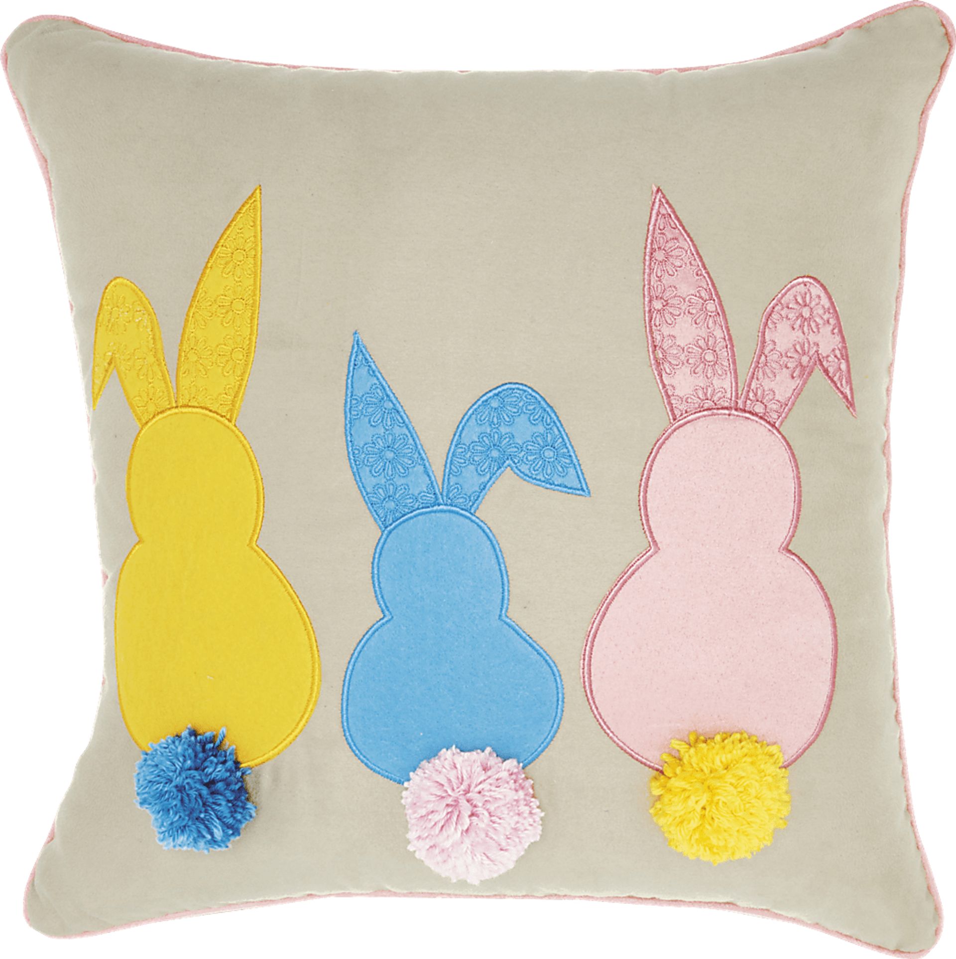 Kids Bunny Burrow Beige Accent Pillow - Image 1