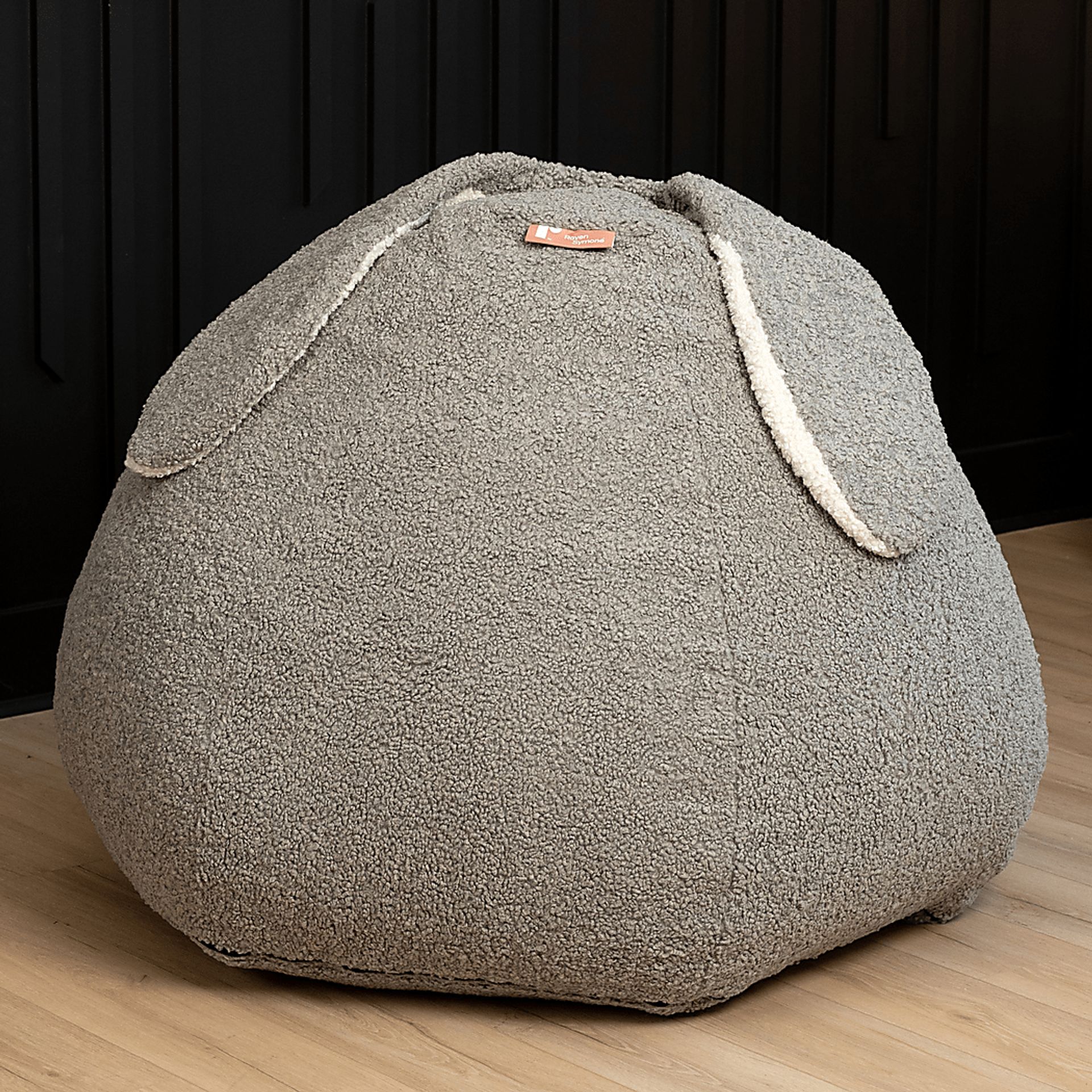 Kids Bunny Gray Bean Bag Chair - Image 2