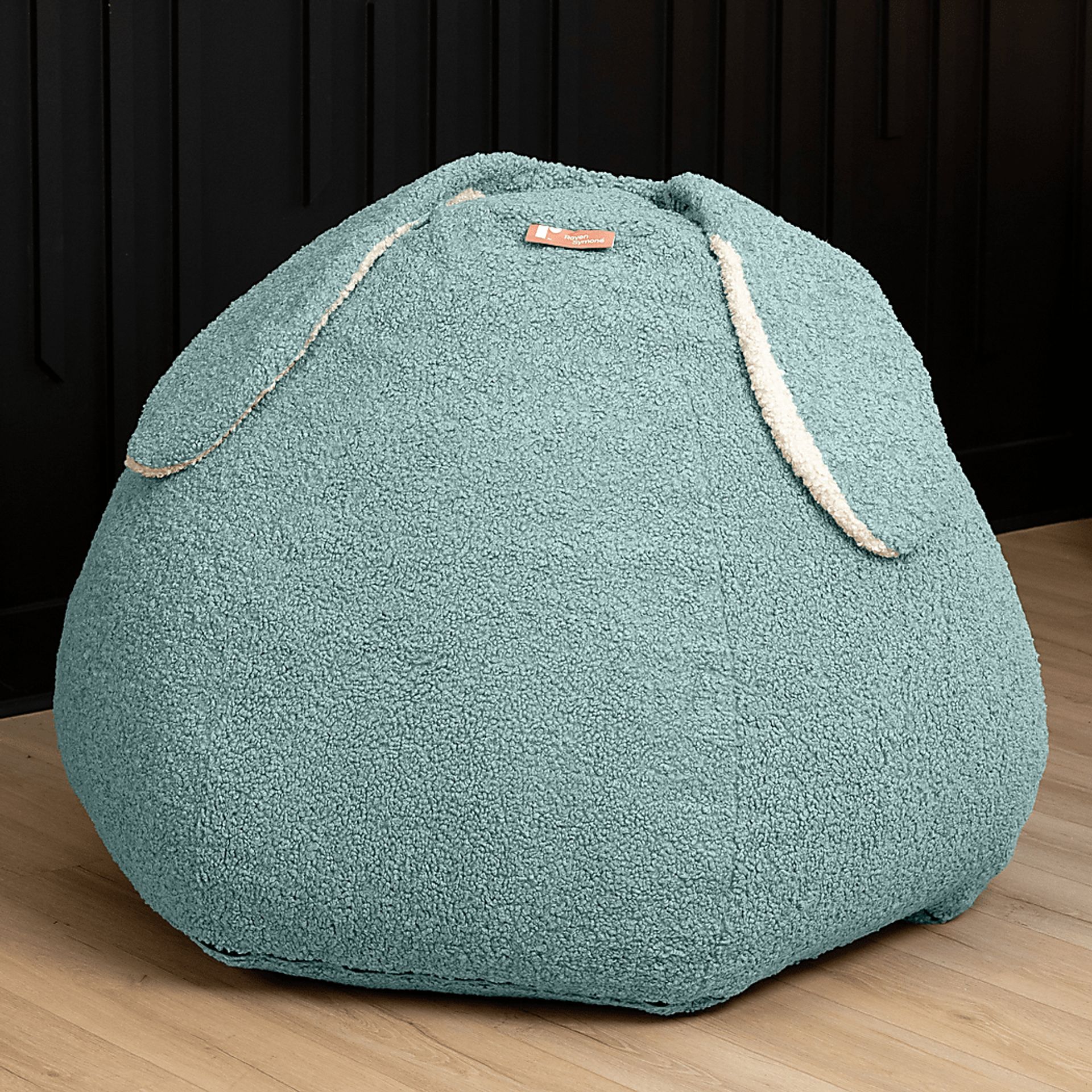 Kids Bunny Green Bean Bag Chair - Image 2