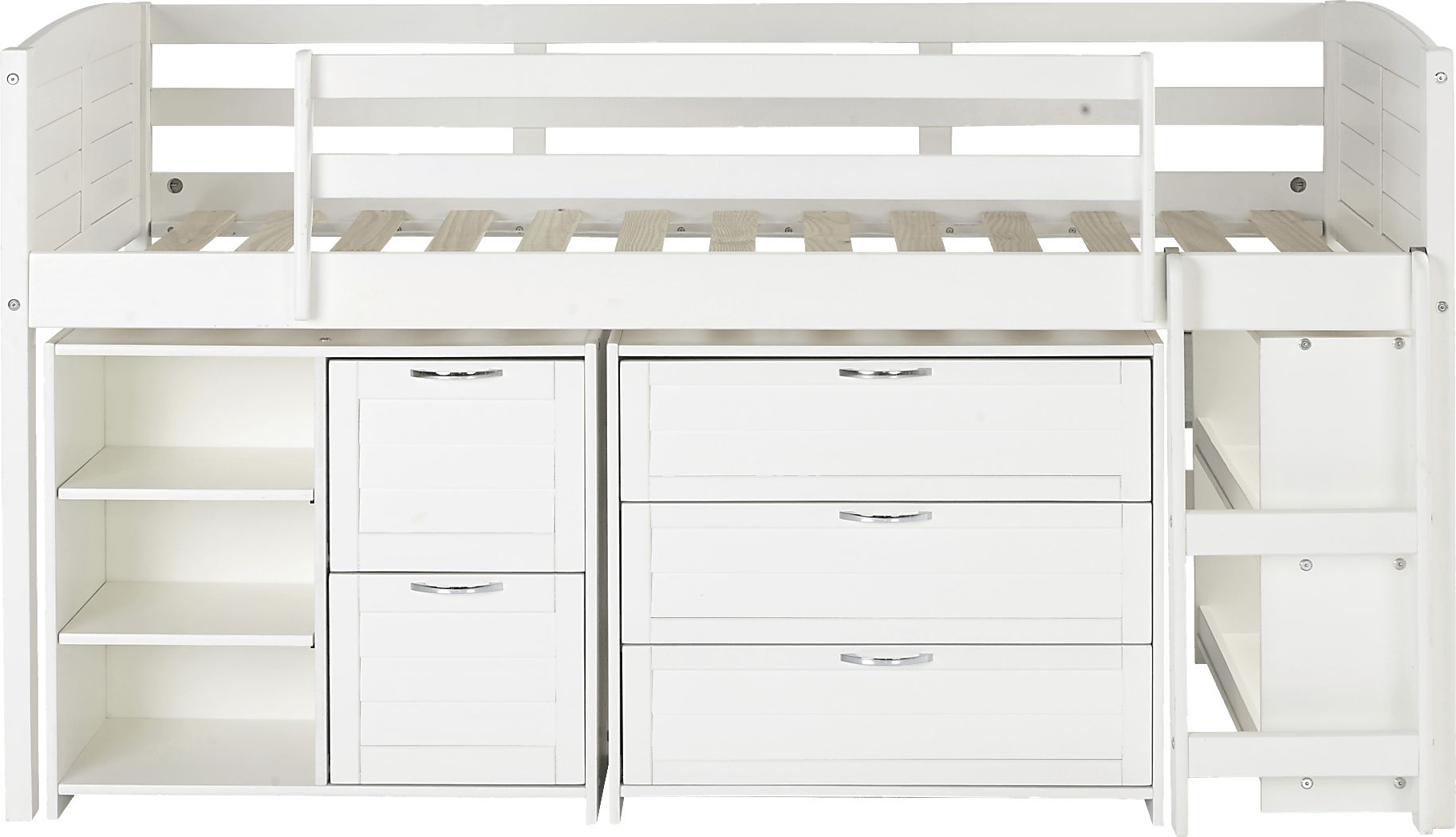 【状態良好】A BOOK OF BEDS Moonlit | Moonlit Barn-Door Bookcase Bed with Storage (White