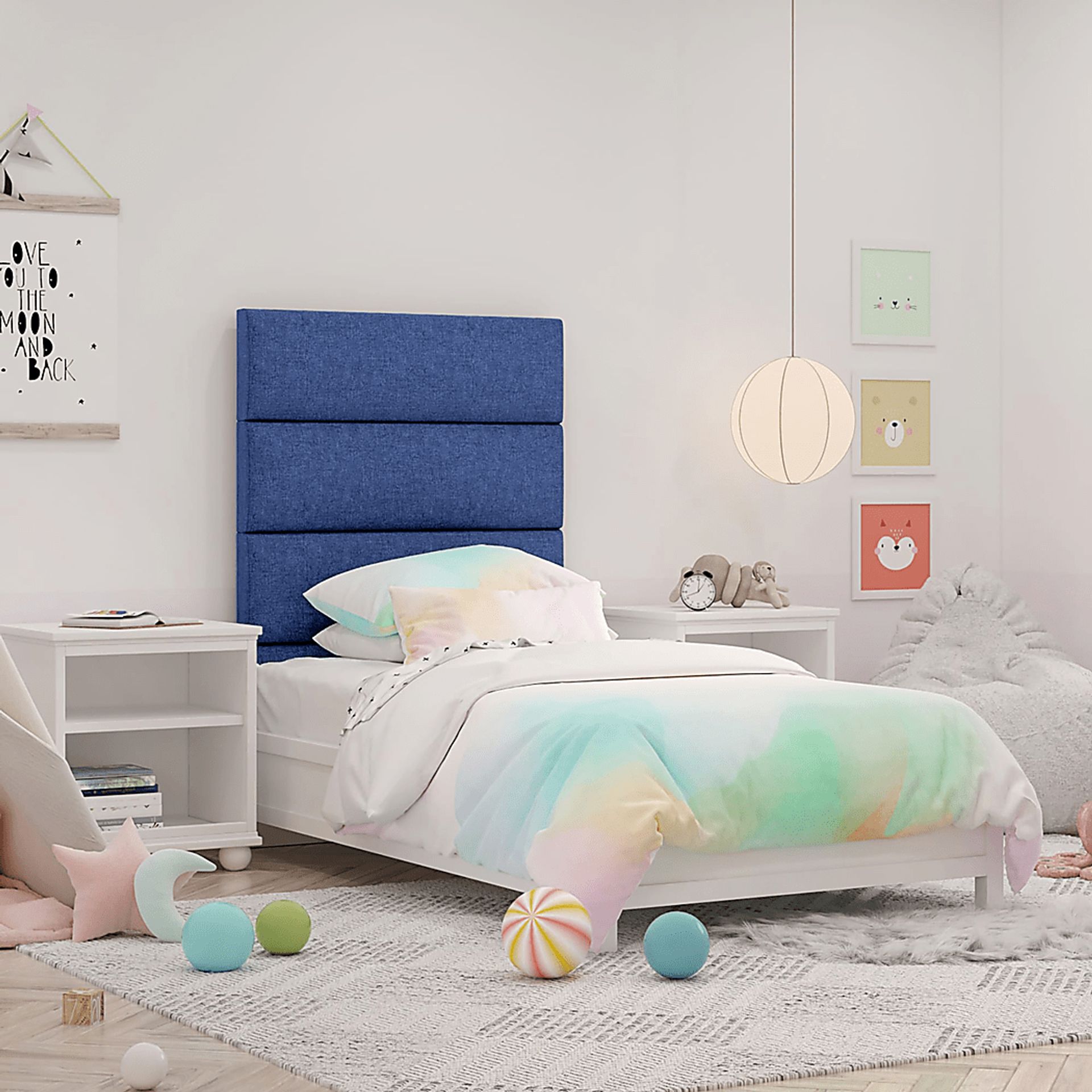 Kids Burkett Blue Twin Headboard Panel, Set of 4 - Image 2