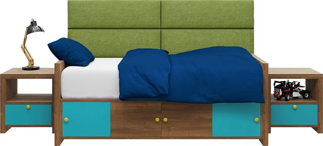 Kids Burkett Green Twin Headboard Panel, Set of 4 - Thumbnail - Image 1