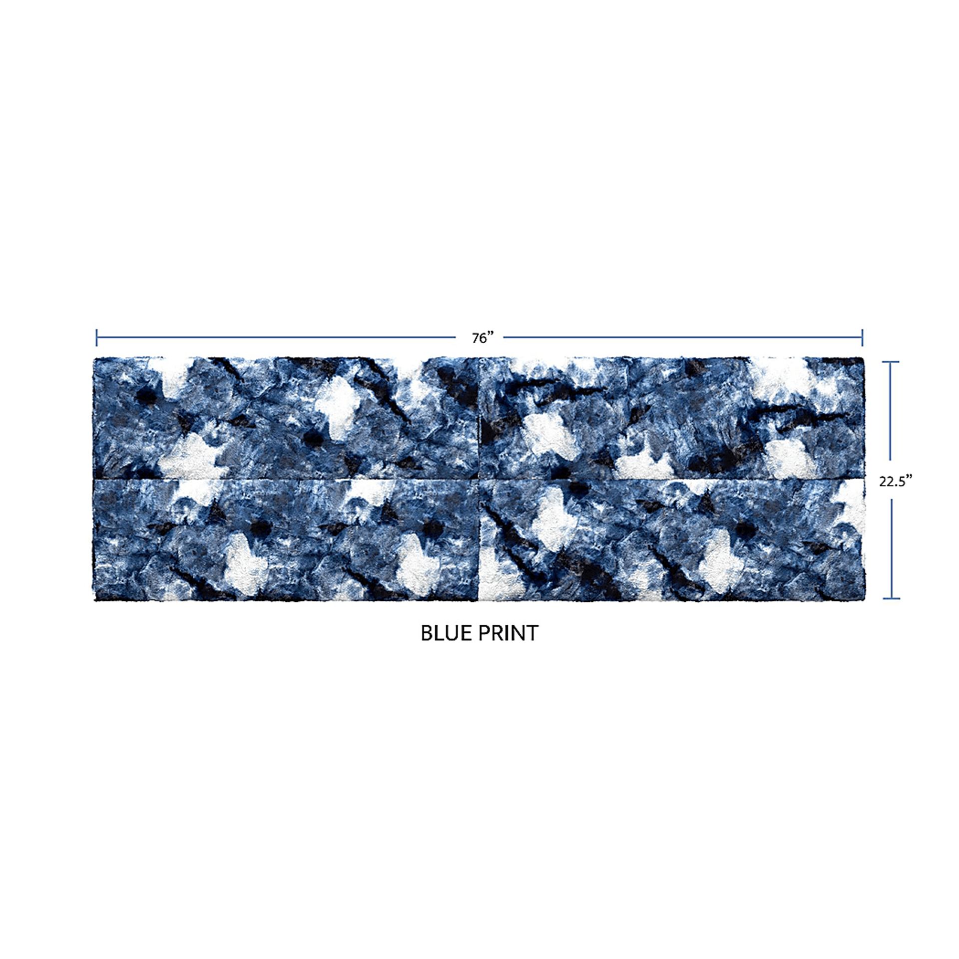 Kids Burkett II Blue White Full/Queen Faux Fur Headboard Panel, Set of 4 - Image 2