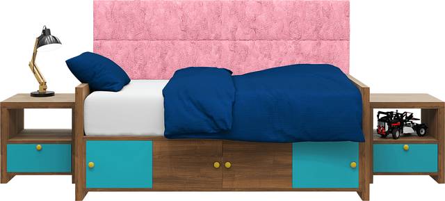 Kids Burkett II Pink Fax Fur Twin Headboard Panel, Set of 4 - Thumbnail - Image 1