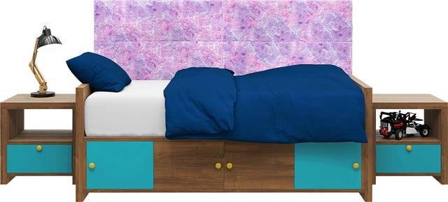 Kids Burkett II Pink Purple Faux Fur Twin Headboard Panel, Set of 4 - Thumbnail - Image 1