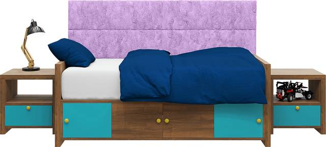 Kids Burkett II Purple Faux Fur Full/Queen Headboard Panel, Set of 4 - Thumbnail - Image 1