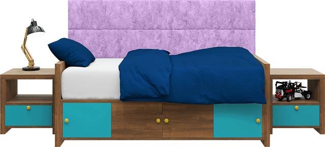 Kids Burkett II Purple Faux Fur Twin Headboard Panel, Set of 4 - Thumbnail - Image 1