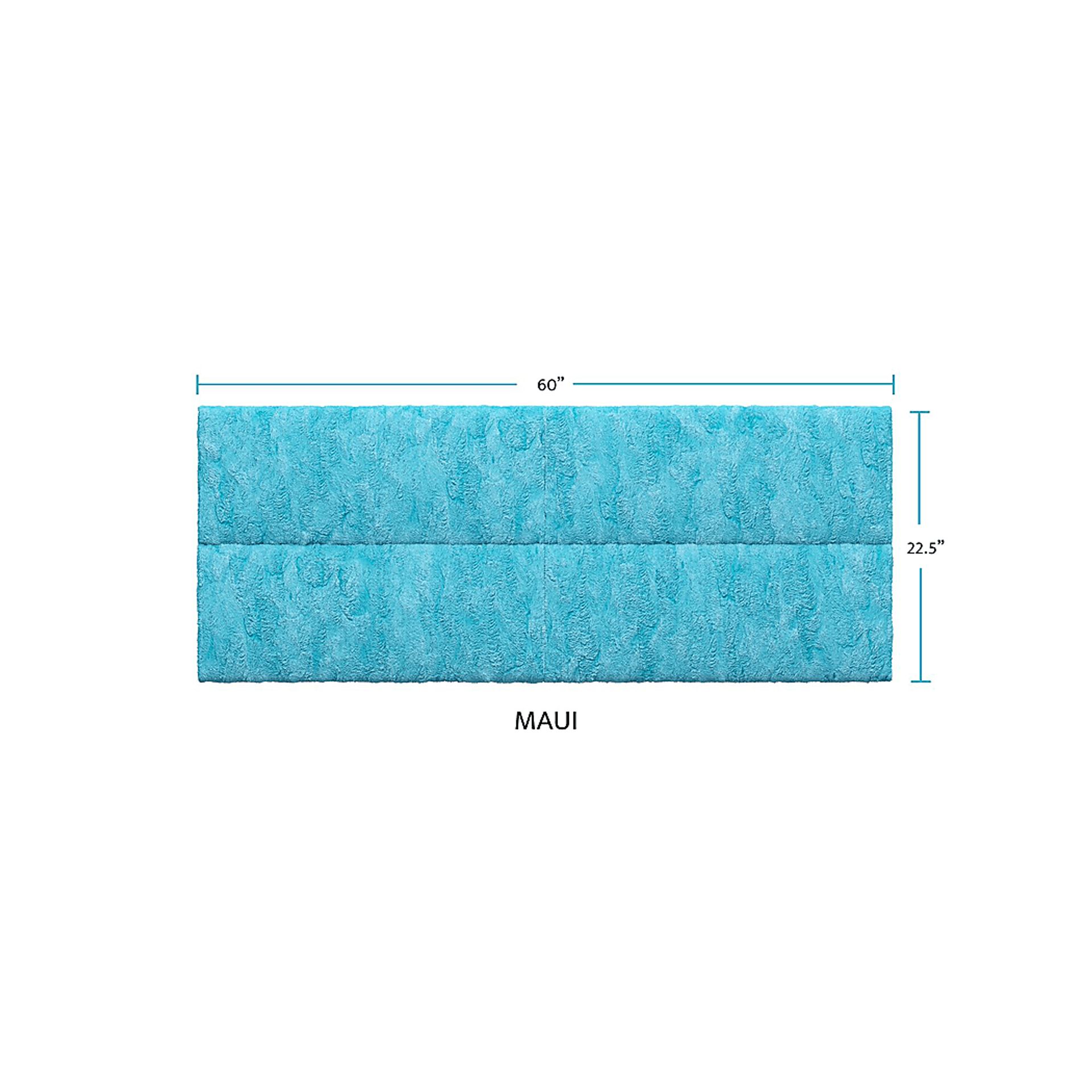 Kids Burkett II Turquoise Faux Fur Full/Queen Headboard Panel, Set of 4 - Image 3