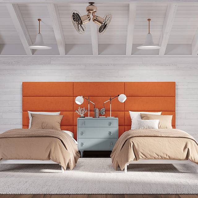 Kids Burkett Orange Twin Headboard Panel, Set of 4 - Thumbnail - Image 3