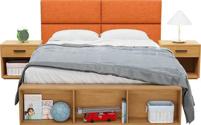 Kids Burkett Orange Twin Headboard Panel, Set of 4 - Thumbnail - Image 4