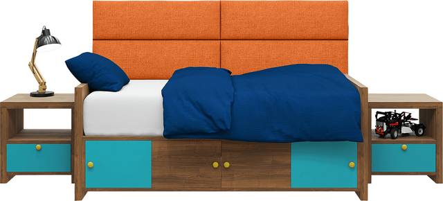 Kids Burkett Orange Twin Headboard Panel, Set of 4 - Thumbnail - Image 1