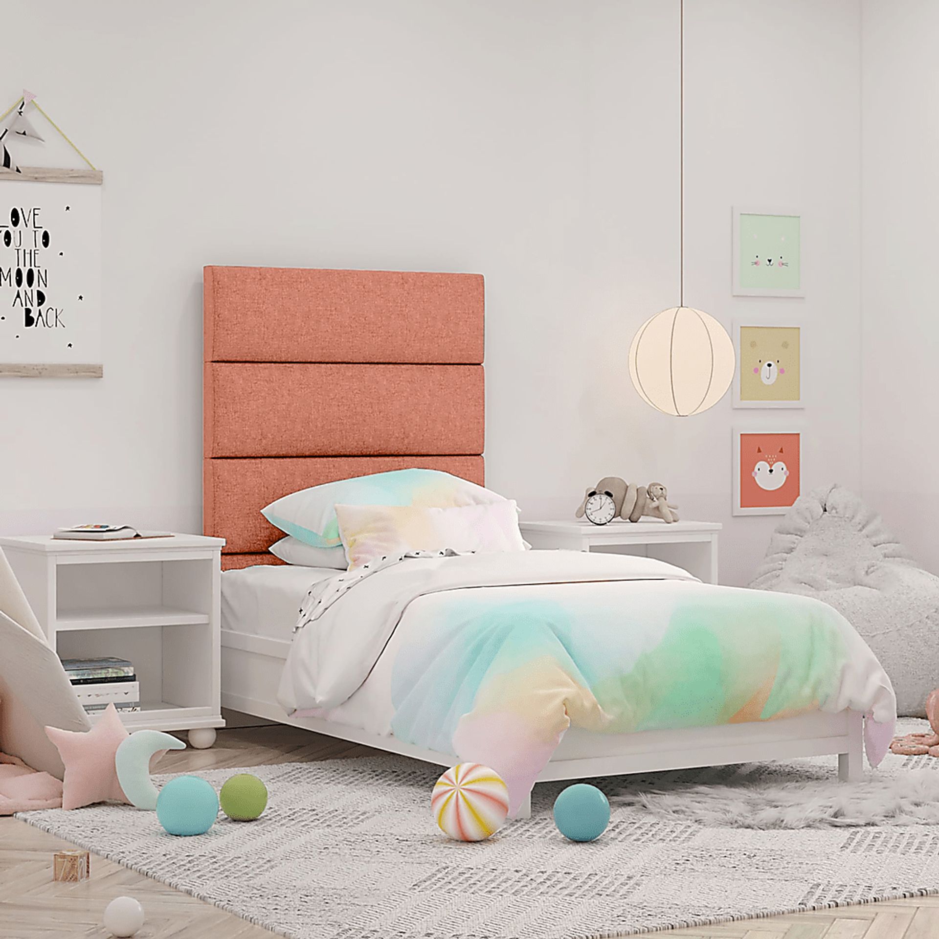 Kids Burkett Salmon Twin Headboard Panel, Set of 4 - Image 2