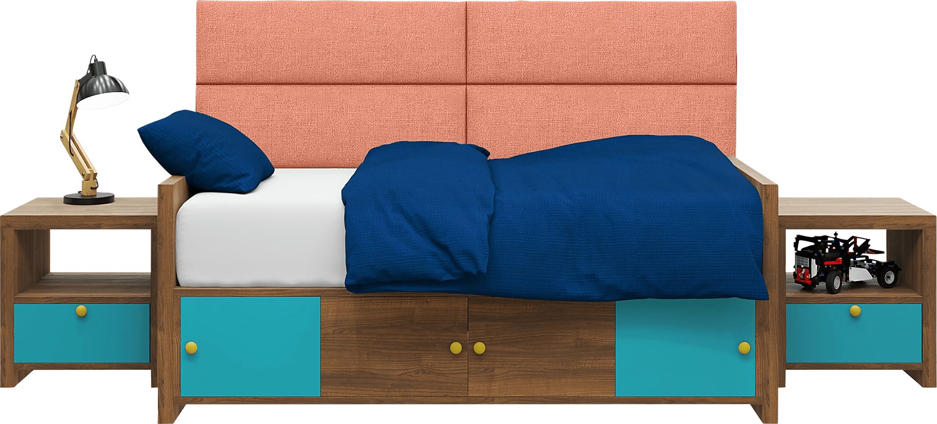 Kids Burkett Salmon Twin Headboard Panel, Set of 4 - Image 1