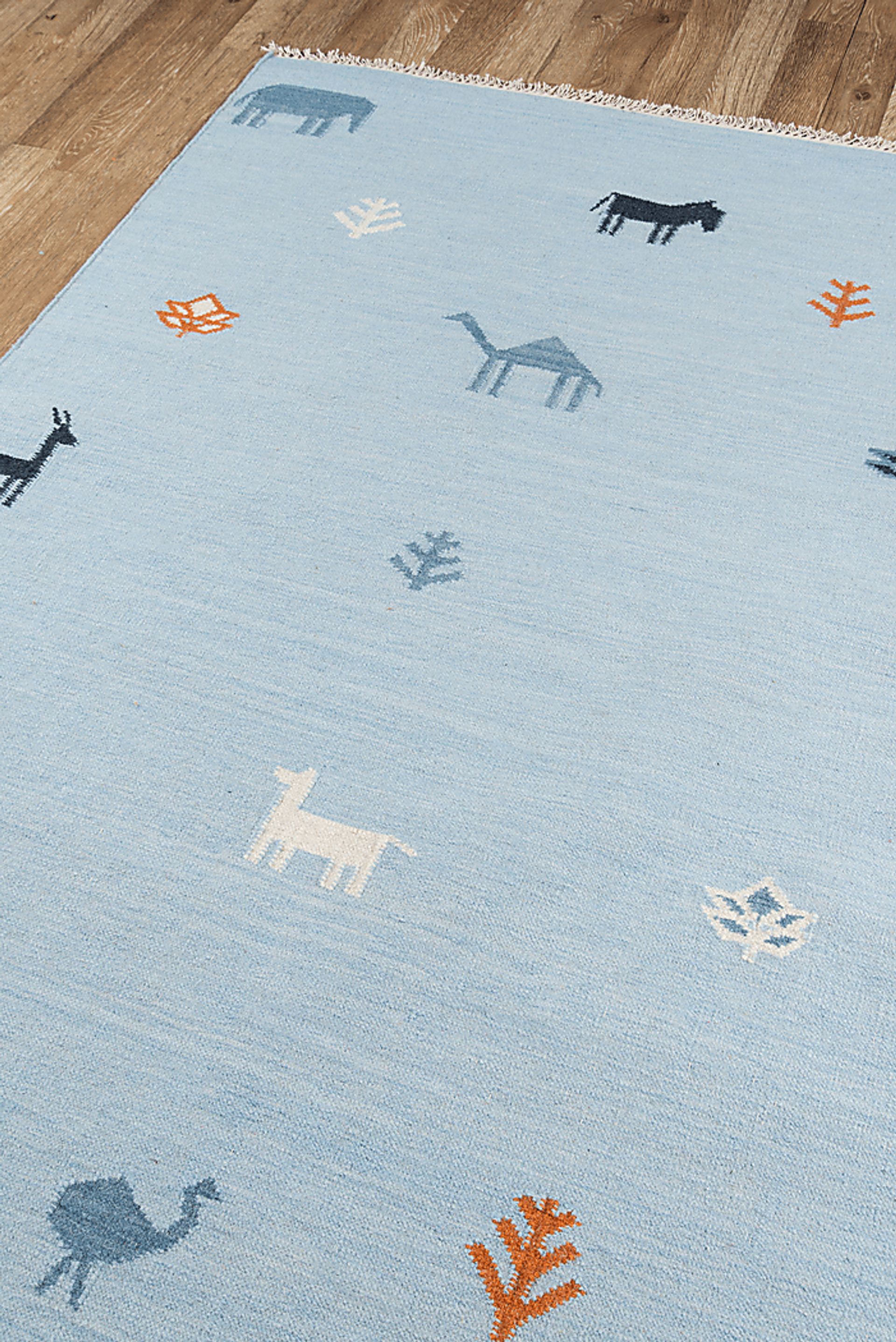 Kids Busy Meadow Blue 3'6 x 5'6 Rug - Image 2
